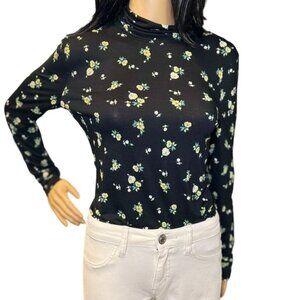 (5 for $25) H&M Black & Yellow Jersey Turtleneck Top NWOT